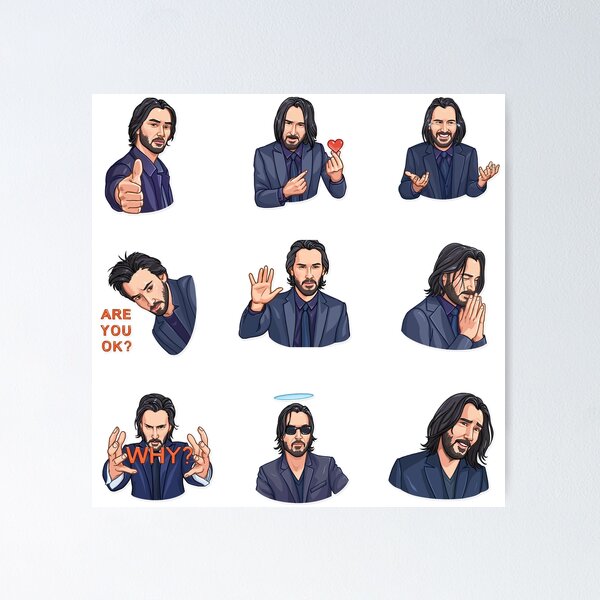 Artikel-Vorschau von Blaue Autocollant-Packung von Keanu Reeves, designt und verkauft von 1001-STICKERS.