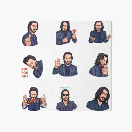 Item preview, Blaue Autocollant-Packung von Keanu Reeves designed and sold by 1001-STICKERS.