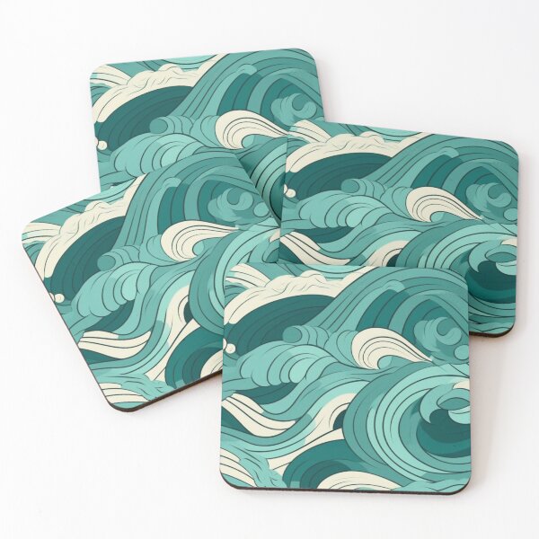 Item preview, Beach Waves Pattern designed and sold by HandCraftedArt.