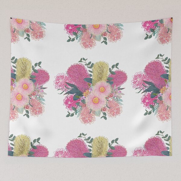 Item preview, Australian Outback Pink and Yellow Bouquet designed and sold by Sketchbook Designs.