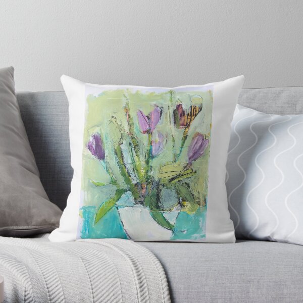 Jenna's Tulips Throw Pillow