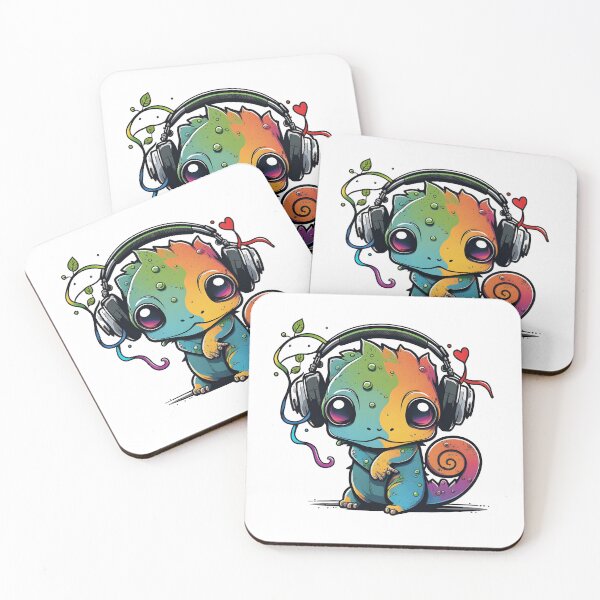 Item preview, Chameleon with Headphones designed and sold by Natalie Bollinger.