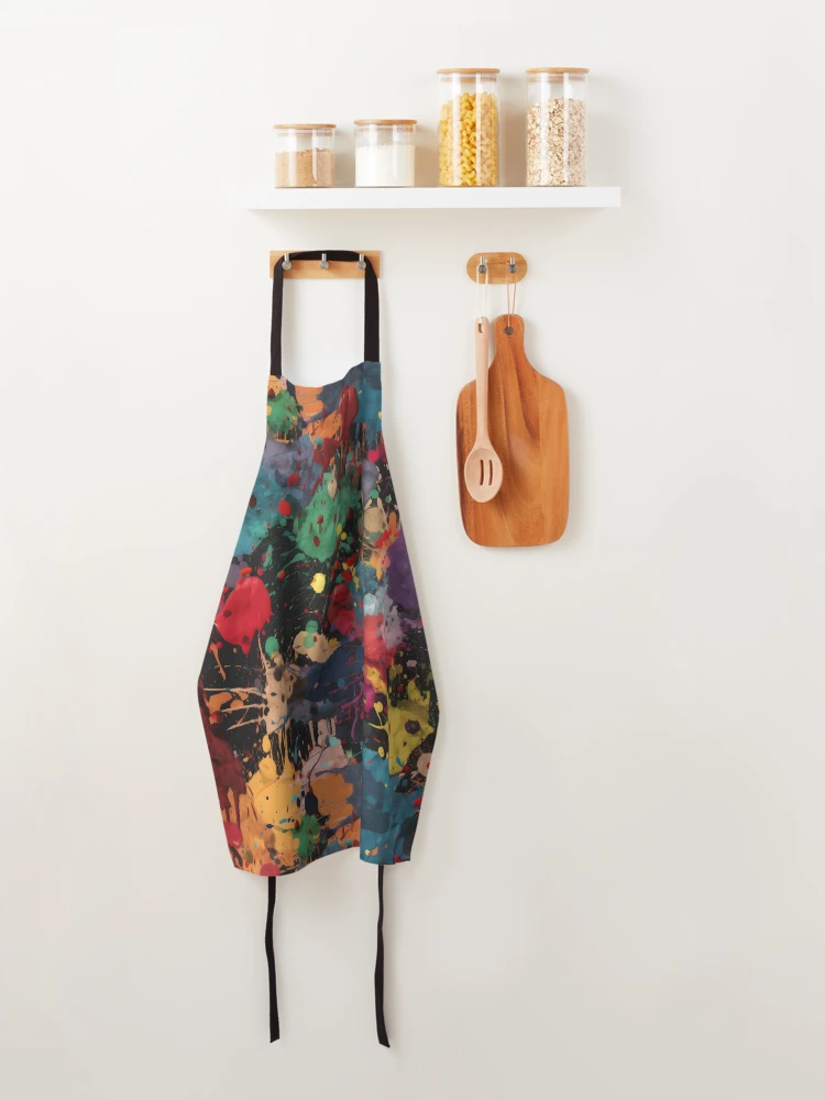 Thumbnail 4 of 6, Apron, Color Explosion Paint Splatter Pattern 15 designed and sold by OOSDesigns.