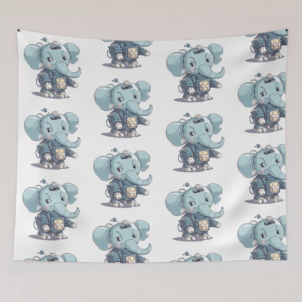 Item preview, Robo-Ellie: The Adorable Tech-Savvy Elephant! designed and sold by Designs-By-Geli.