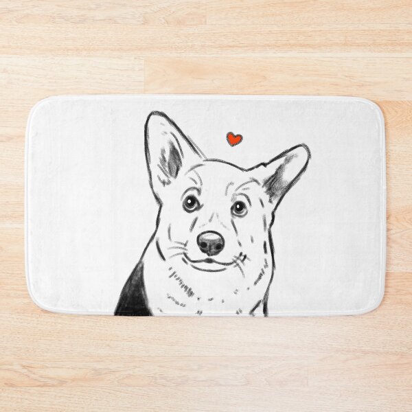 Artikelvorschau, Corgi-Skizze, Corgi-Porträt, Corgi-Illustration, Corgi und Herz entworfen und verkauft von Furkid Studio.