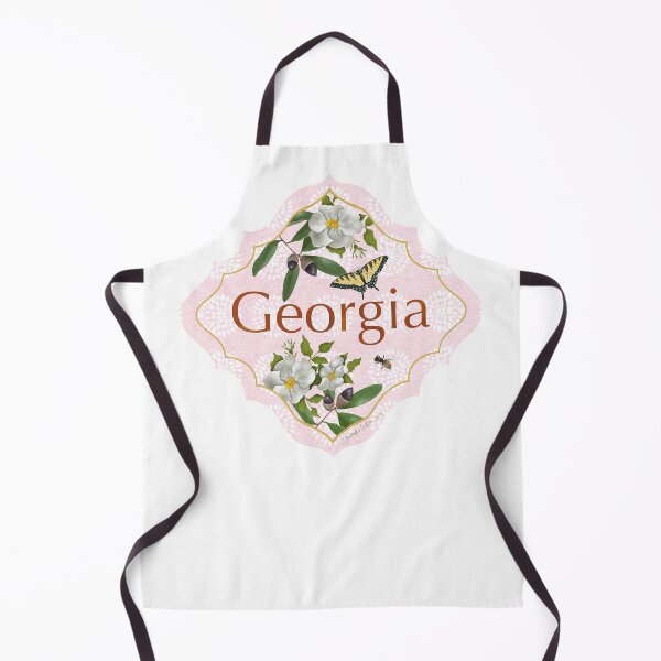 Item preview, Georgia State Pride| Georgia State Flower Cherokee Rose Live Oak Tree Honybee Tiger Swallowtail | US State Collection State Icon Illustration designed and sold by JourneyHomeMade.