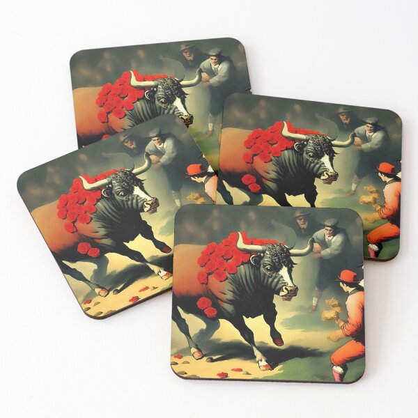 Item preview, Bull Fight Painting Vibrant Mother Mom Art Gift Floral designed and sold by Anticulture.