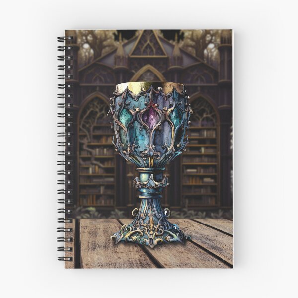 Item preview, Medieval Gothic Purple Blue Goblet Castle Library Mystical designed and sold by ChicoryJunction.