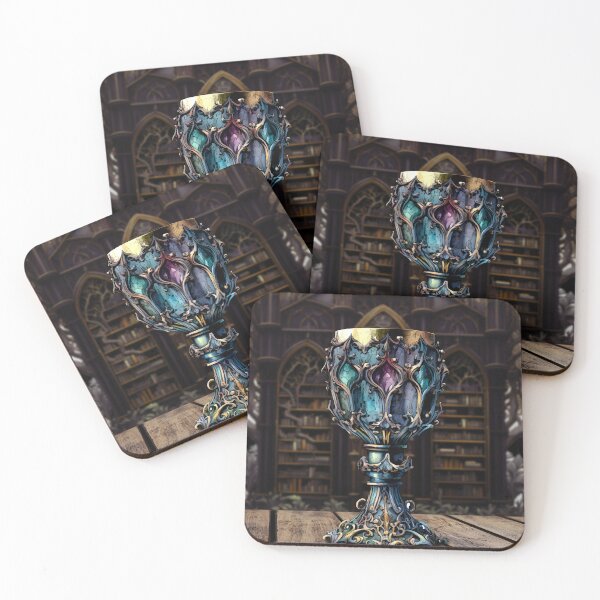 Item preview, Medieval Gothic Purple Blue Goblet Castle Library Mystical designed and sold by ChicoryJunction.