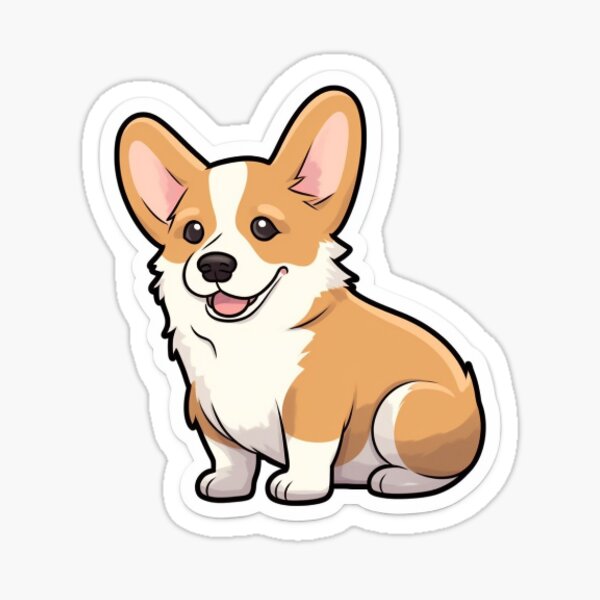 Item preview, Smiling Corgi Faces Sticker designed and sold by Dire Illustrations.