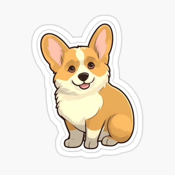 Item preview, Corgi Lovefest Frenzy Sticker designed and sold by Dire Illustrations.