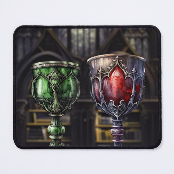 Item preview, Medieval Gothic Green Red Goblet Castle Library designed and sold by ChicoryJunction.
