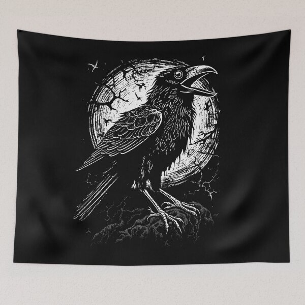 Item preview, Crow in Front of the Moon designed and sold by AaronNeedham.