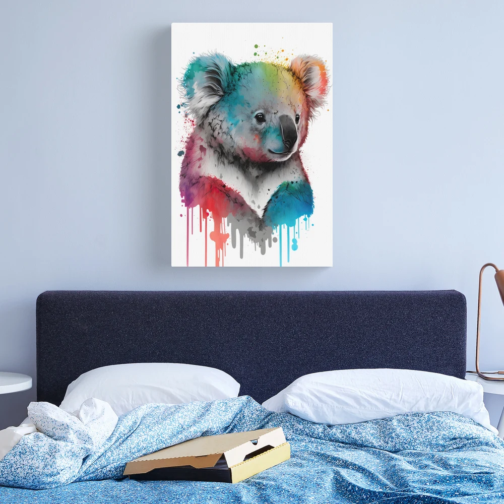 Watercolor Koala painting print Wall Art colorful Koala bear Poster cute  animal lover gift australian animal nursery cute gift prints Canvas Print  for Sale by SavageVision