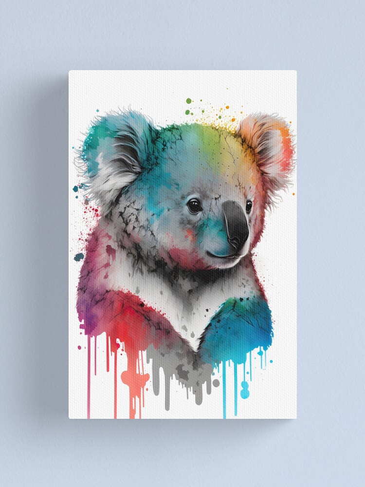 Watercolor Koala painting print Wall Art colorful Koala bear Poster cute  animal lover gift australian animal nursery cute gift prints | Canvas Print