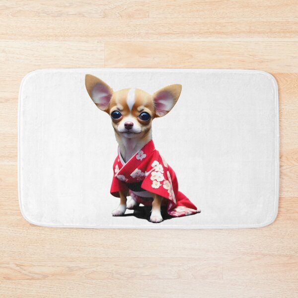 Artikelvorschau, Chihuahua-Welpe in einem Kimono entworfen und verkauft von thewolffpress.