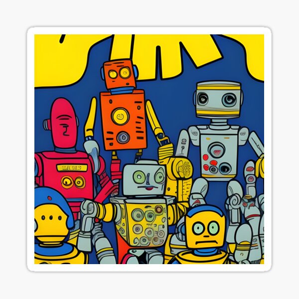 Comic Visions (Space and Robots 7) Sticker