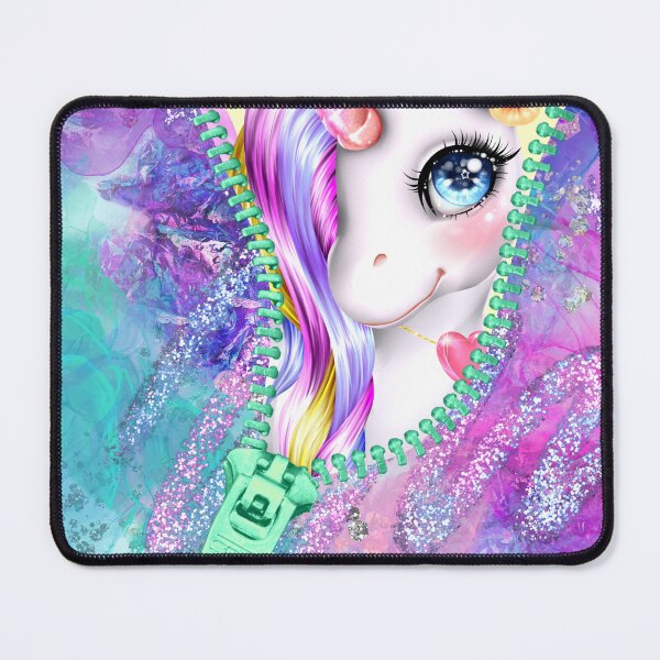 Item preview, Unicorn Rainbow Glam Pastel White Unicorn Peek-A-Boo Zipper designed and sold by ChicoryJunction.