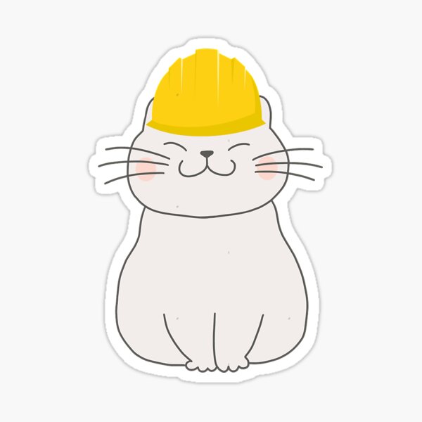 Artikel-Vorschau von EINE KATZE MIT SCHEREM HUT - Cat Design catswithhardhats, designt und verkauft von carmensweene.