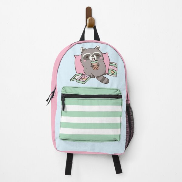 Item preview, Cute Raccoon Chilling With Boba Tea And Snacks designed and sold by rustydoodle.