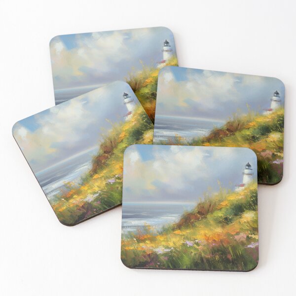 Item preview, Lighthouse coastal summer scene  designed and sold by Red Witch Art.