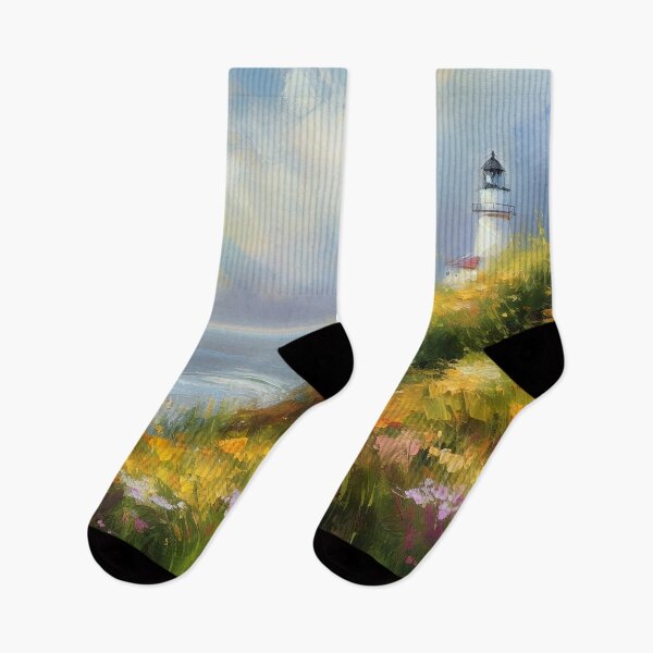 Item preview, Lighthouse coastal summer scene  designed and sold by Red Witch Art.