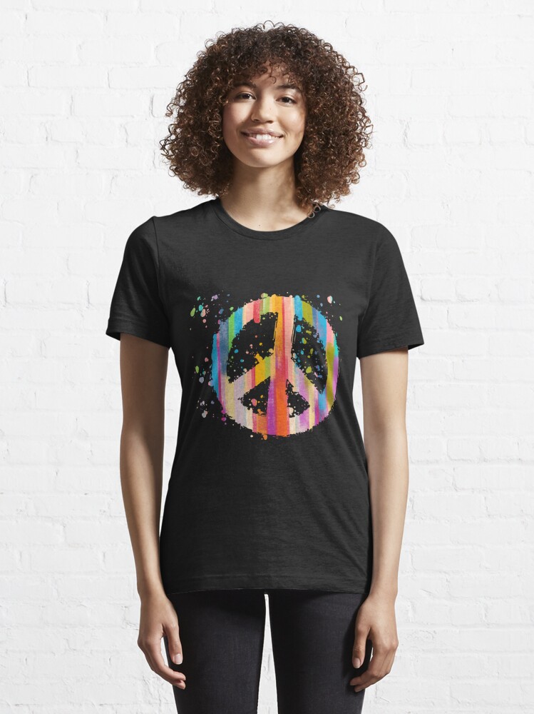 Discover Tie-Dye Peace Sign Hippie Bohemian Festival Symbol | Essential T-Shirt 