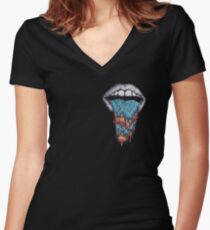 Hazy Mouth Collection Women's Fitted V-Neck T-Shirt