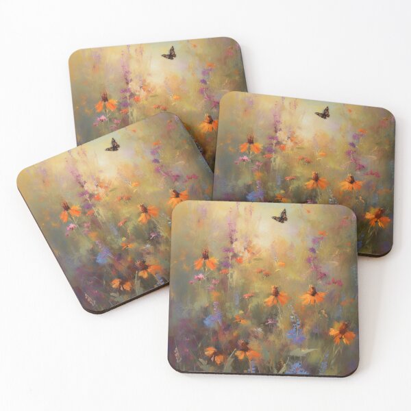 Item preview, Summer golden hour field and butterfly designed and sold by Red Witch Art.