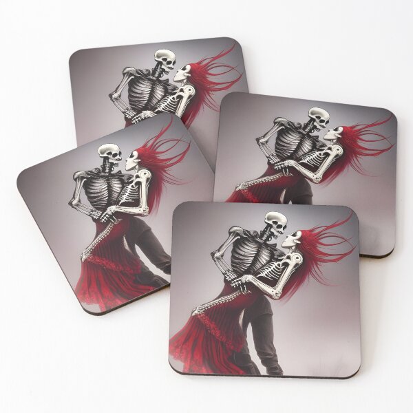 Item preview, Dancing skeleton couple, skeleton love designed and sold by GothicRubette.