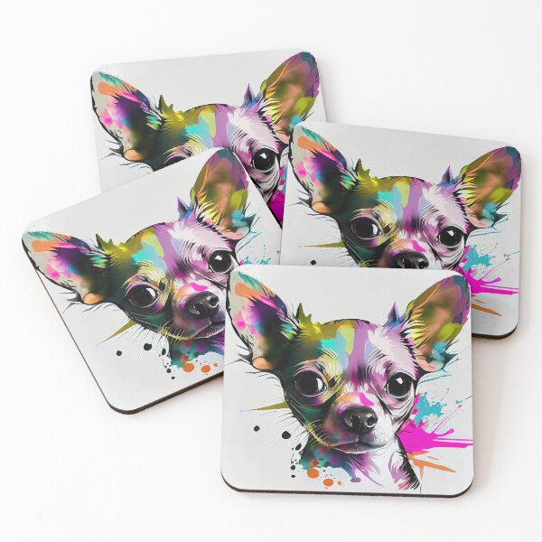 Item preview, Colorful chihuahua dog portrait AI art designed and sold by Quiki.