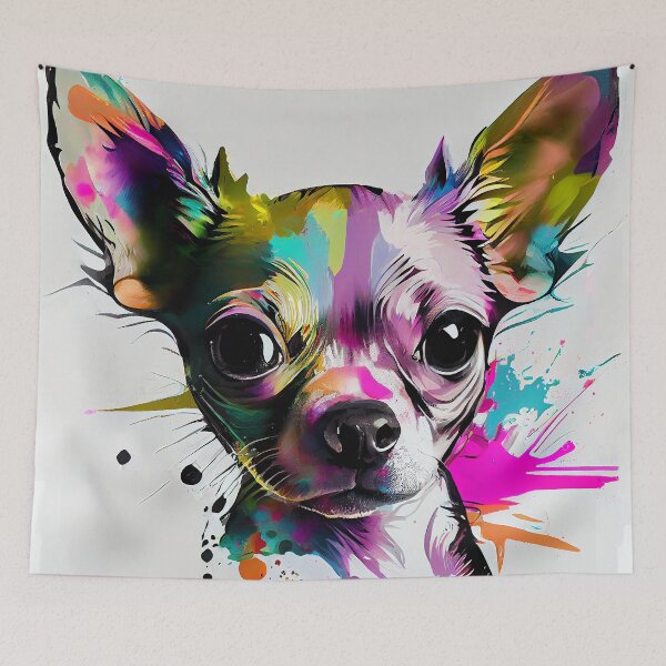 Item preview, Colorful chihuahua dog portrait AI art designed and sold by Quiki.
