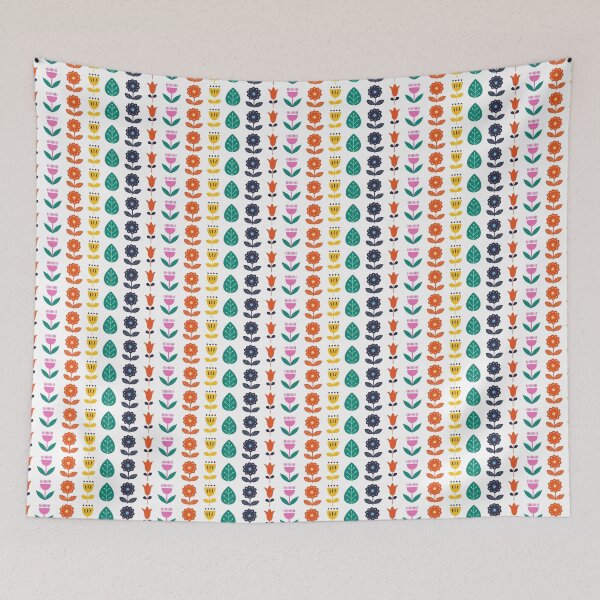 Item preview, Flower vertical stripes designed and sold by LaBelleMaison.