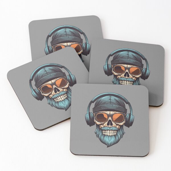 Item preview, skull with headphones designed and sold by Wolka.