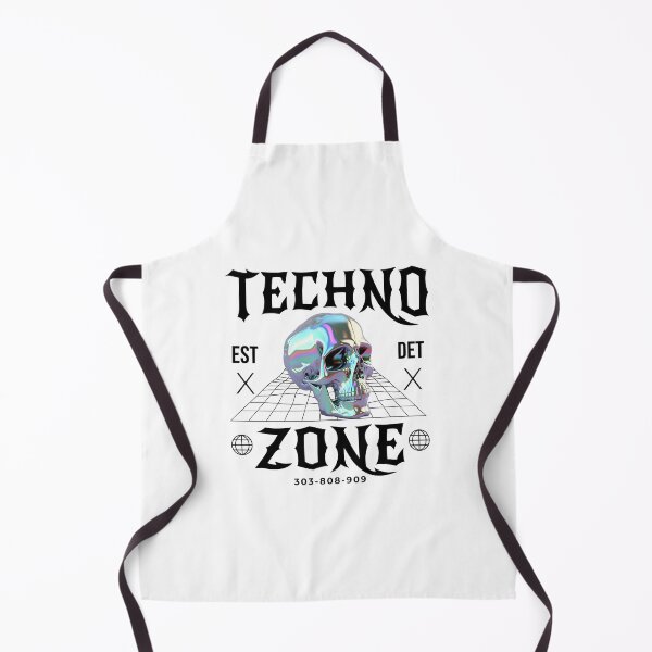Item preview, TECHNO  - Techno Zone Skull (Black)  designed and sold by Discothreadz.