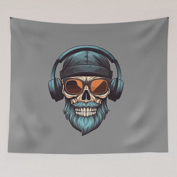Item preview, skull with headphones designed and sold by Wolka.