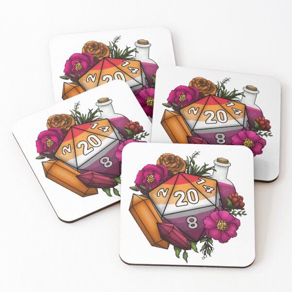 Item preview, Pride Sunset Lesbian D20 Tabletop RPG Gaming Dice designed and sold by Cassidy June Art.