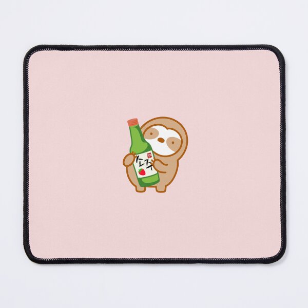 Item preview, Cute Korean Strawberry Soju Sloth designed and sold by theslothinme.