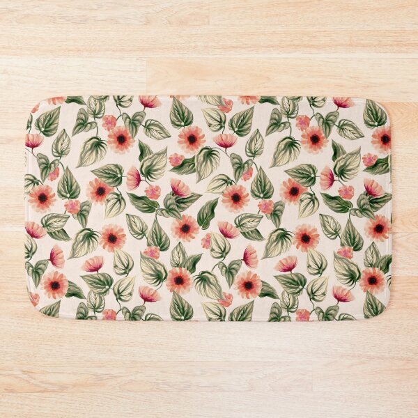 Item preview, Calathea Leaves with Saffron Flowers designed and sold by AbithaMary.