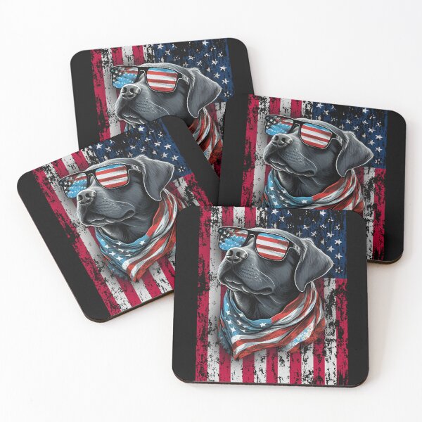Item preview, Patriotic Labrador Retriever with 4th of July Sunglasses Grunge USA Flag Bandana Independence Day Dog Lover Gift  designed and sold by zenpatterns.