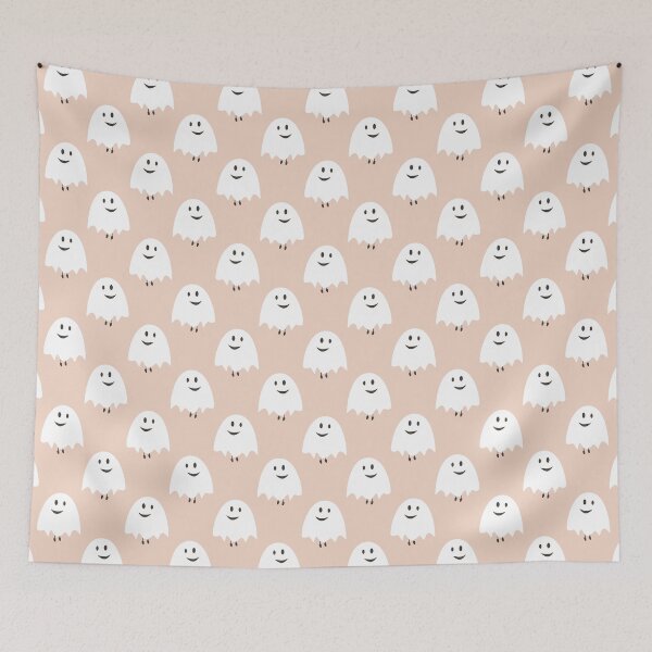 Aperçu de l'œuvre Smiling Ghost Checks - joli motif rose créée et vendue par anzelas.
