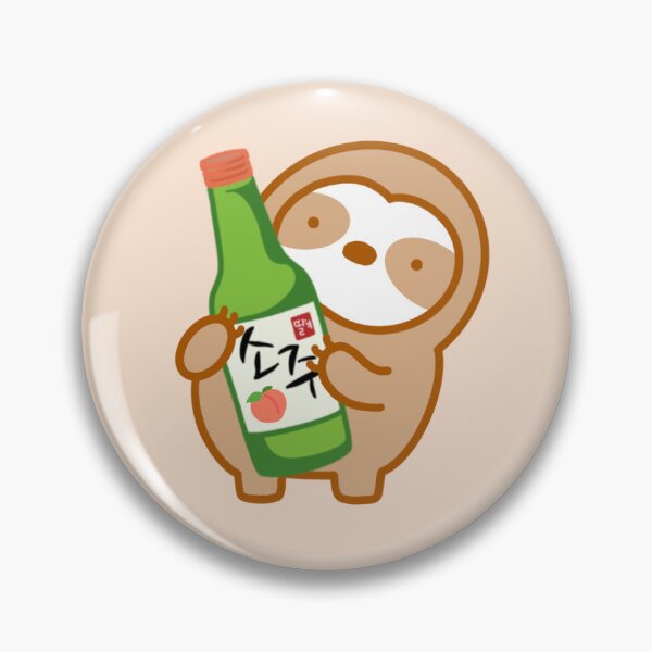 Item preview, Cute Korean Peach Soju Sloth designed and sold by theslothinme.
