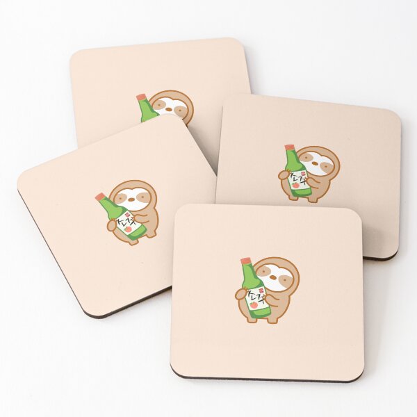 Item preview, Cute Korean Peach Soju Sloth designed and sold by theslothinme.