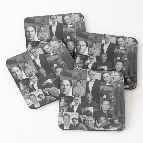 Item preview, Rob Lowe Actor Black and White Aesthetic Collage designed and sold by CollageHeaven.