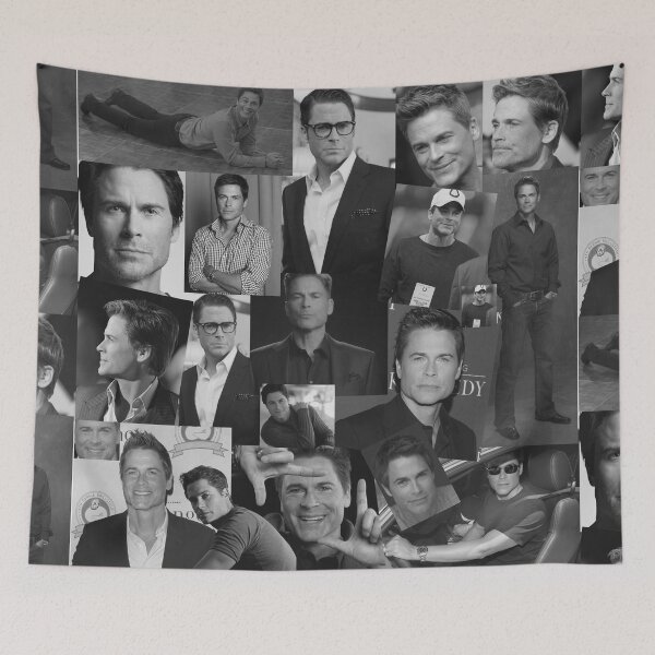 Item preview, Rob Lowe Actor Black and White Aesthetic Collage designed and sold by CollageHeaven.