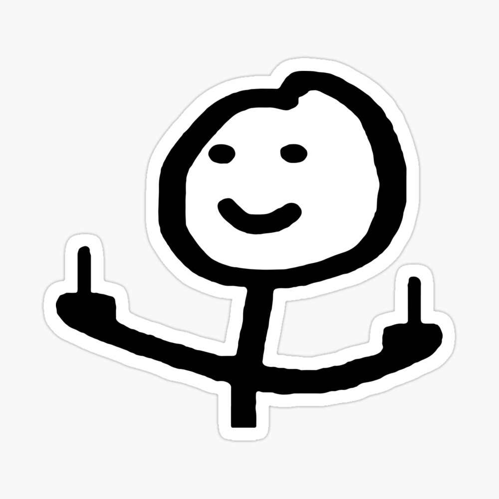 Middle finger meme stickman Sticker by Adam25GC