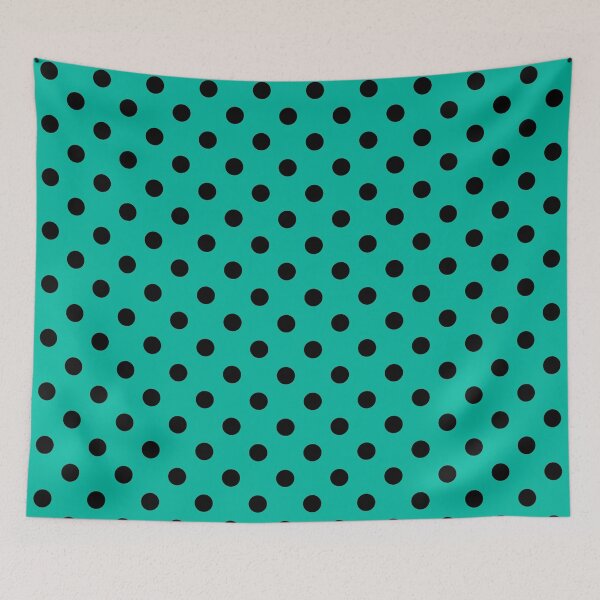 Item preview, Black Polka Dots On Aqua Green  designed and sold by POLKAIWERX.