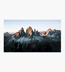 Dolomite Sunset at Tre Cime Landscape Panorama Photographic Print