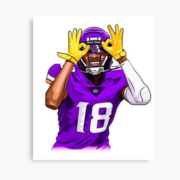 Justin Jefferson Painting Canvas - Minnesota Vikings Canvas Prints