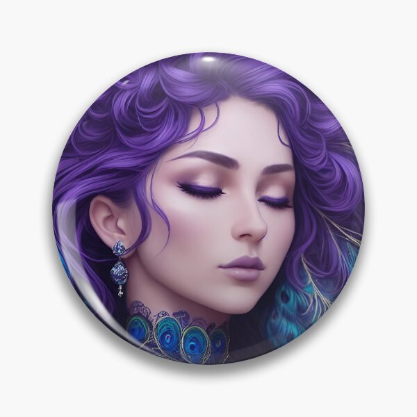 Item preview, Fantasy Purple Peacock Goddess Hera Art, Vibrant Colors designed and sold by mysticsubs.